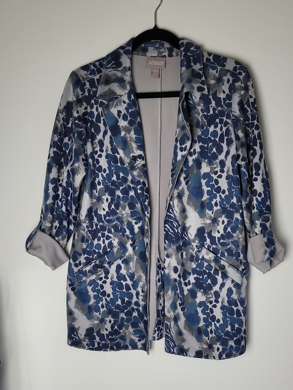 Chicos Open Front Blazer Jacket Size Small (0)